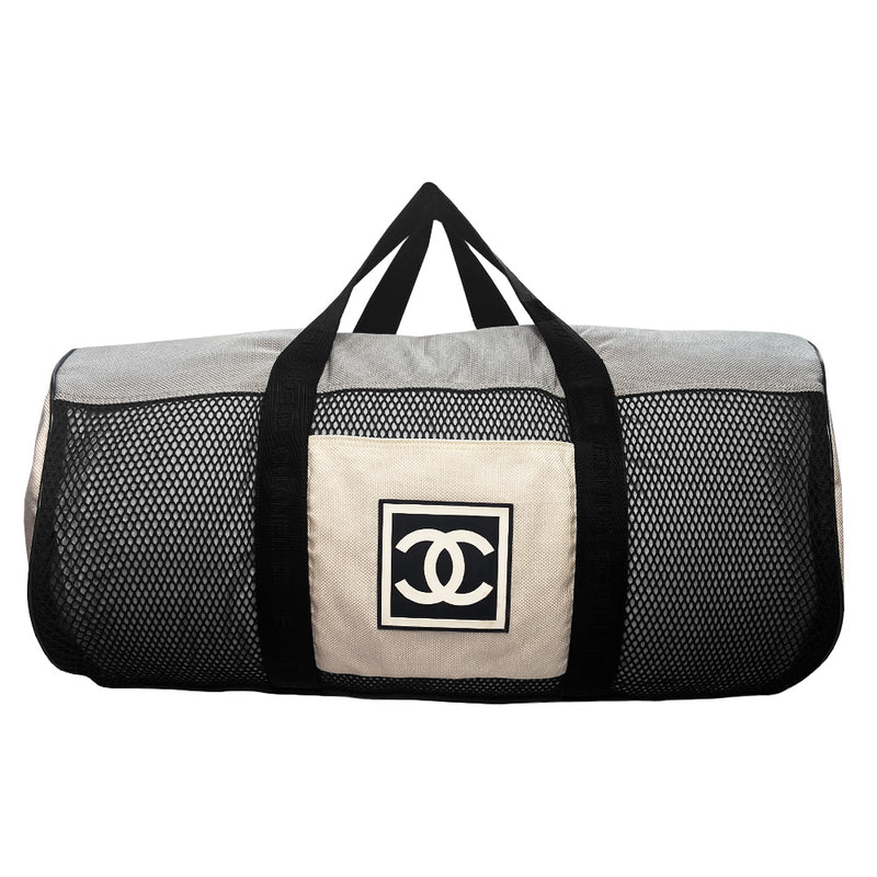 Chanel Sport Line Duffle Bag Printed Rubberized Leather Large White 72170455